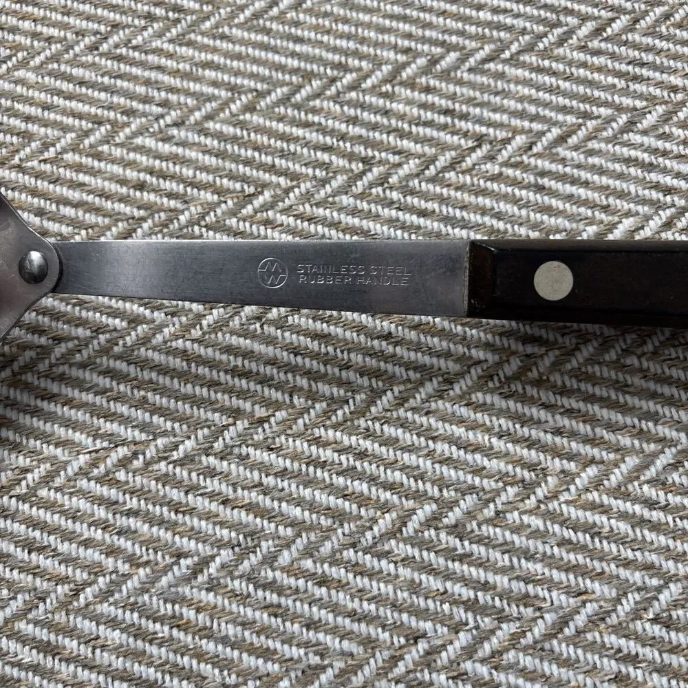 Vintage Montgomery Ward Stainless Steel Slotted Spoon 11.5” MW Hard Handle‎